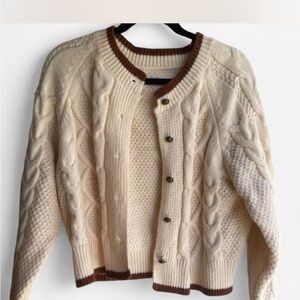 Cream Cable Knit Cardigan